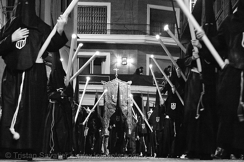 hermandad de la pasión - semana santa en sevilla, candles, easter, hermandad de la pasión, nazarenos, night, semana santa, sevilla