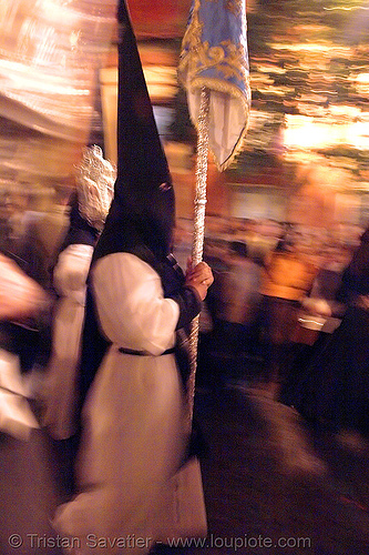 hermandad de la soledad de san lorenzo - semana santa en sevilla, candles, easter, hermandad de la soledad de san lorenzo, nazarenos, night, semana santa, sevilla