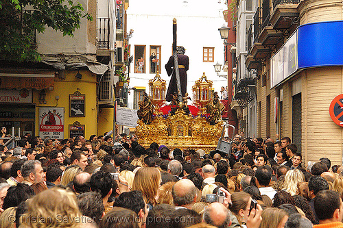 hermandad de los gitanos - paso de cristo - semana santa en sevilla, candles, easter, float, hermandad de los gitanos, paso de cristo, sacred art, semana santa, sevilla