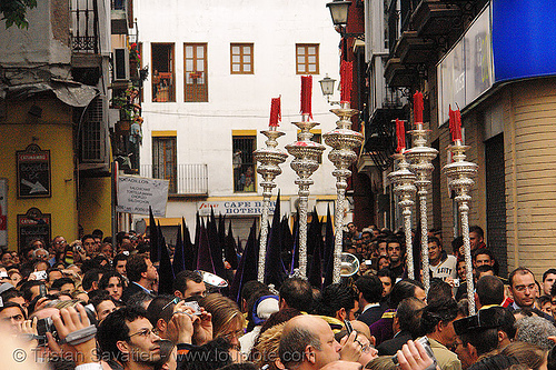 hermandad de los gitanos - semana santa en sevilla, candles, easter, hermandad de los gitanos, nazarenos, semana santa, sevilla