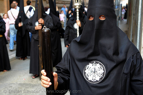 hermandad de los javieres - semana santa en sevilla, candles, easter, hermandad de los javieres, nazarenos, semana santa, sevilla