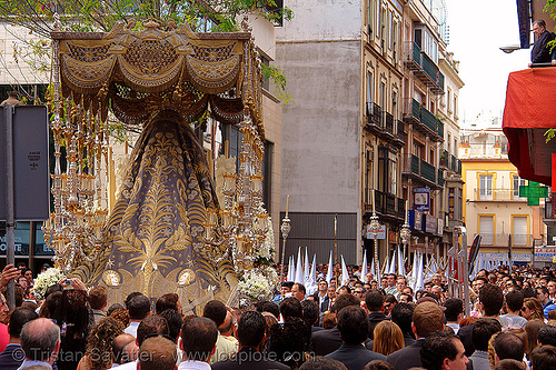 hermandad de los negritos - paso de la virgen - semana santa en sevilla, easter, float, hermandad de los negritos, madonna, paso de la virgen, sacred art, semana santa, sevilla