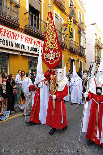 hermandad del amor de marbella (de málaga) - semana santa en sevilla, easter, hermandad del amor de marbella, malaga, málaga, nazarenos, red, semana santa, sevilla