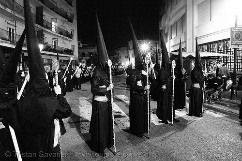 hermandad del gran poder - semana santa en sevilla, candles, easter, el gran poder, hermandad del gran poder, nazarenos, night, semana santa, sevilla