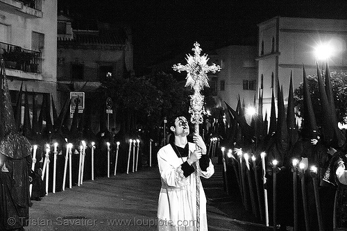 hermandad del gran poder - semana santa en sevilla, candles, easter, el gran poder, hermandad del gran poder, nazarenos, night, semana santa, sevilla