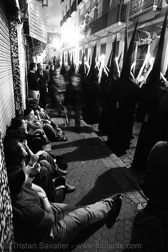 hermandad del gran poder - semana santa en sevilla, candles, easter, el gran poder, hermandad del gran poder, nazarenos, night, semana santa, sevilla