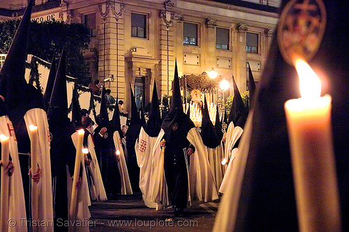 hermandad del museo - semana santa en sevilla, candles, easter, el museo, hermandad del museo, nazarenos, night, semana santa, sevilla