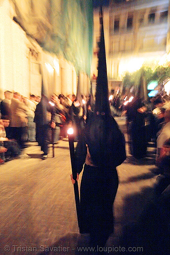 hermandad del silencio - semana santa en sevilla, candles, easter, el silencio, hermandad del silencio, nazarenos, night, semana santa, sevilla