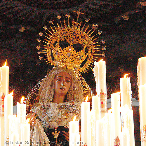 hermandad del valle - paso de la virgen - semana santa en sevilla, candles, easter, el valle, float, hermandad del valle, madonna, paso de la virgen, sacred art, semana santa, sevilla