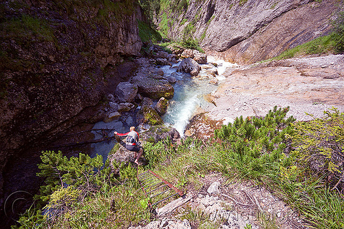 hiking to quellen buchweißbach near saalfelden (austria), austria, austrian alps, buchweißbach, creek, hiking, ladder, mountain river, mountains, saalfelden, susi, via ferrata, woman