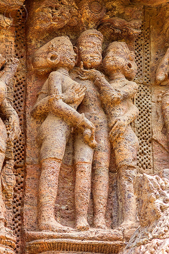 hindu erotic sculpture - konark sun temple (india), erotic sculptures, erotic stone carving, hindu temple, hinduism, konark sun temple, maithuna