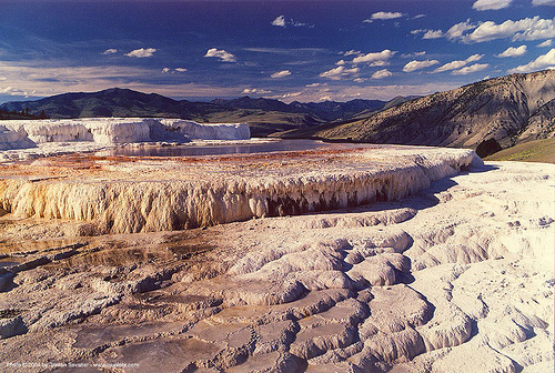 hot springs (yellowstone national park), concretions, gours, hot springs, landscape, rimstone dams, travertine, tufa, yellowstone national park, yellowstone np