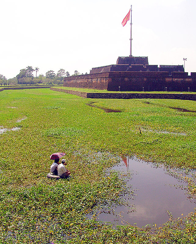 hué's citadel moat - cot co flag tower - vietnam, citadel, cot co, flag tower, flagpole, fly fishing, hué, moat