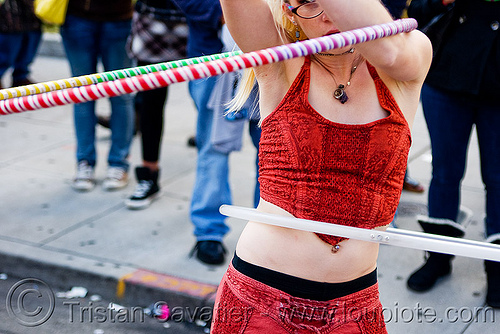 hula hooper with two hulahoops - cressie mae (san francisco), cressie mae, hula hoop, hula hooper, woman