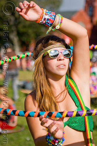 hula hooper - woman, beads, bracelets, hula hoop, hula hooper, hula hooping, kandi kid, kandi raver, sunglasses, woman