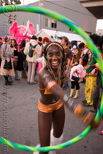 hulahoop girl - joy - burning man decompression, hula hoop