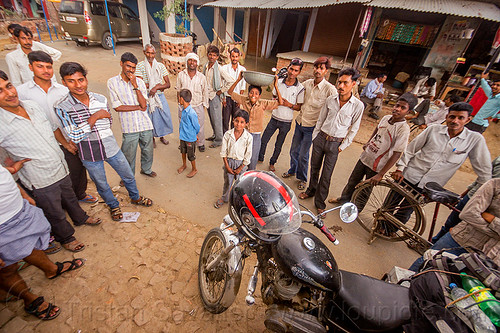 indian people around my royal enfield bullet motorbike (india), boys, bullet, chil, children, crowd, full face helmet, khoaja phool, kids, men, motorcycle helmet, motorcycle touring, royal enfield, thunderbird, village, खोअजा फूल