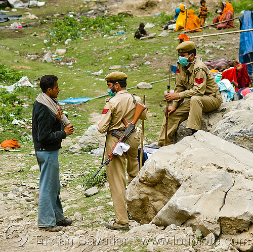 indian soldiers - amarnath yatra (pilgrimage) - kashmir, amarnath yatra, armed forced, assault weapon, hand gun, hindu pilgrimage, indian army, kashmir, men, military, pilgrims, security forces, shot gun, soldiers