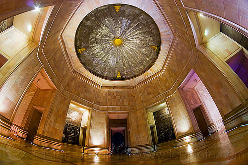 inside the dome monument - ambedkar park - lucknow (india), ambedkar memorial, ambedkar park, architecture, building, dome, fisheye, inside, interior, lucknow, monument, night