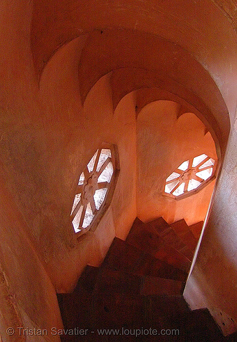 inside the historical tower - vietnam, army museum, circular stairs, hanoi, tower, vault, windows