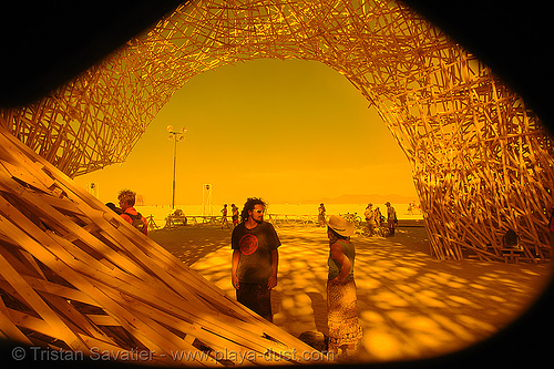 inside uchronia - burning man 2006, art installation, belgian waffle, uchronia