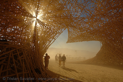 inside uchronia - burning man 2006, art installation, belgian waffle, uchronia