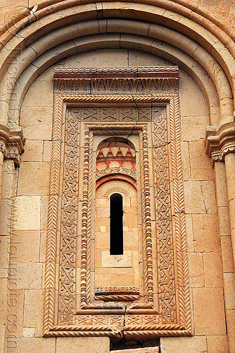 işhan monastery - georgian church ruin (turkey country), byzantine architecture, decoration, geometric, georgian church ruins, ishan church, ishan monastery, işhan, low-relief, motives, orthodox christian, window