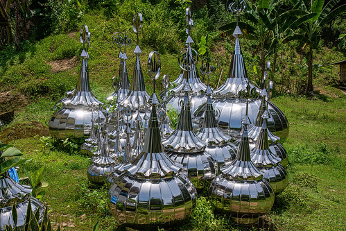 islamic style tin roofs in a field, islam, muslim, tin roofs