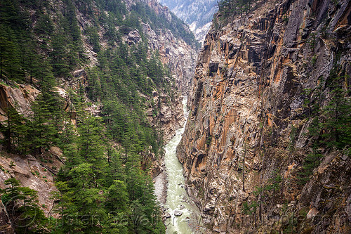 jadh ganga river gorge (india), bhagirathi valley, canyon, cliffs, forest, gorge, jadh ganga, landscape, mountain river, mountains