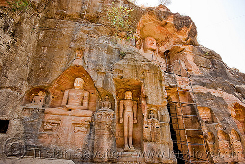 jain temple - gwalior (india), caves, gwalior, jain temple, jainism, rock-cut, sculptures, statue, stone carving, temples, tirthankaras