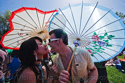 jen and friend with japanese umbrellas, japanese umbrellas, jen, man, woman
