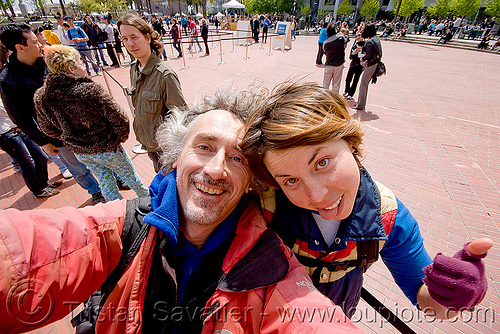 jessika and tristan, embarcadero, jessika, man, self portrait, woman