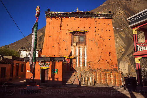 kagbeni gompa - tibetan buddhist monastery (nepal), annapurnas, buddhism, gompa, kagbeni, kali gandaki valley, monastery, tibetan, village