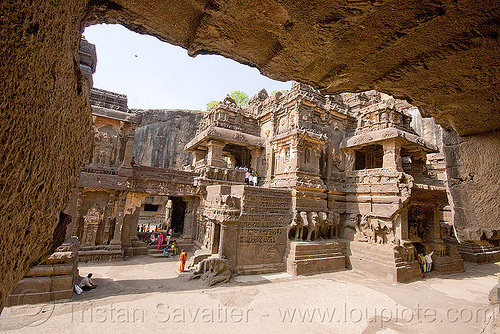kailash temple - monolithic hindu temple - ellora caves (india), ellora caves, hindu temple, hinduism, kailash temple, monolithic, rock-cut, कैलास मन्दिर