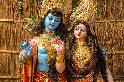 kali - statues of hindu deities (india), blue, deities, god, goddess, hindu pilgrimage, hinduism, kali maa, kumbh mela, sculpture, statue, teo