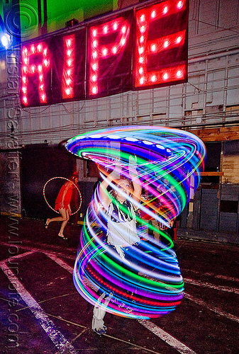 katie with glow hulahoop, costume, ghostship 2009, glowing, halloween, hula hoop, led light, party, ripe
