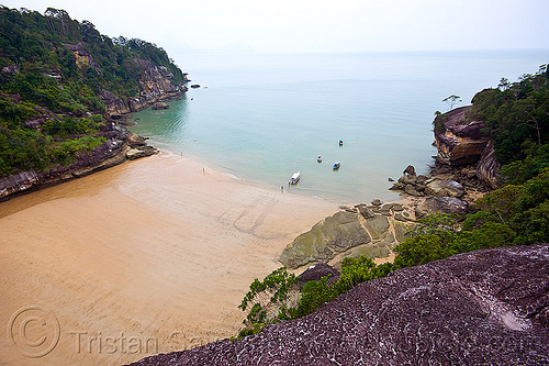 kecil beach - bako national park (borneo), bako, borneo, kecil beach, kuching, landscape, malaysia, ocean, sand, sea, seashore, telok pandan kecil