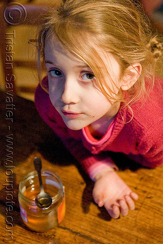 kid - honey pot, apolline, blonde, breakfast, child, honey pot, kid, little girl