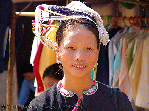 "kim mun lantien sha" tribe woman wearing a silver celestial crown - yao/dao tribe headdress - vietnam, asian woman, bảo lạc, celestial crown, dao, dzao tribe, headdress, hill tribes, indigenous, kim mun lantien sha, silver, yao tribe