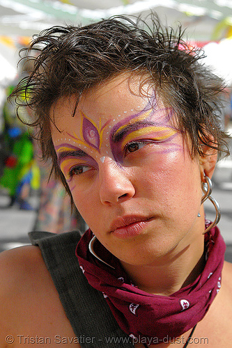 kirstin - burning man 2006, face painting, facepaint