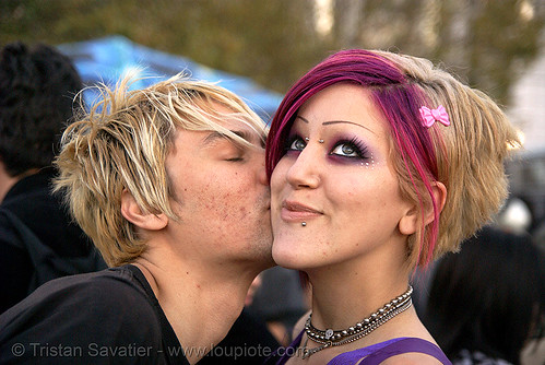kiss on the cheek, kiss, lovevolution, man, woman