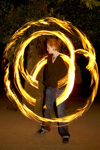 krissy spinning fire staff (san francisco), fire dancer, fire dancing, fire performer, fire spinning, fire staff, krissy, night, spinning fire