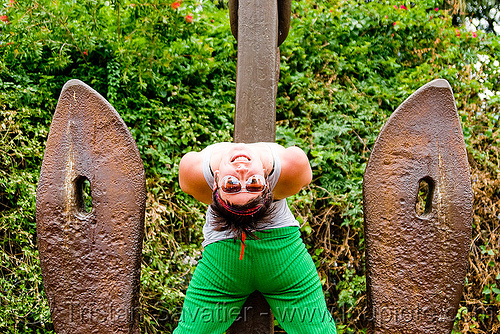 krista playing on a giant ship anchor (buenos aires), anchor, argentina, buenos aires, krista, marine, monument, puerto madero, woman