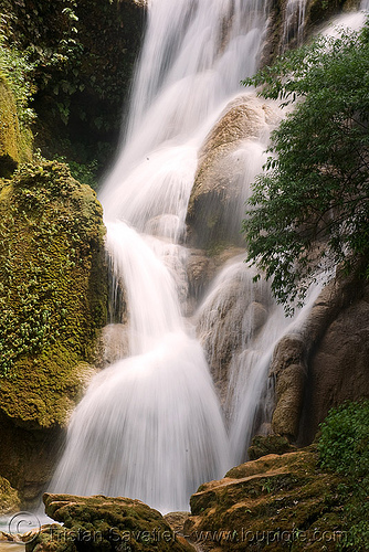 kuang si waterfall - luang prabang (laos), cascade, kuang si falls, luang prabang, waterfall