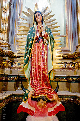 la virgen de guadalupe - san francisco church (salta, argentina), argentina, baroque, church, crescent, iglesia san francisco, madonna, moon, noroeste argentino, nuestra señora de guadalupe, our lady of guadalupe, red, sacred art, salta capital, sculpture, statue, virgen de guadalupe, virgin mary, virgin of guadalupe