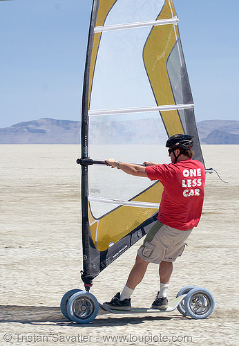 landsailing (black rock desert, nevada), landboard, landsailing, one less car, sailing, windsurf, windsurfer, windsurfing