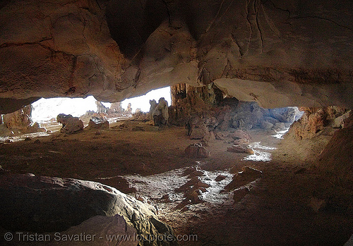 large cave on island near cat ba - vietnam, cat ba island, cave mouth, caving, cát bà, grotto, halong bay cave, islet, natural cave, spelunking
