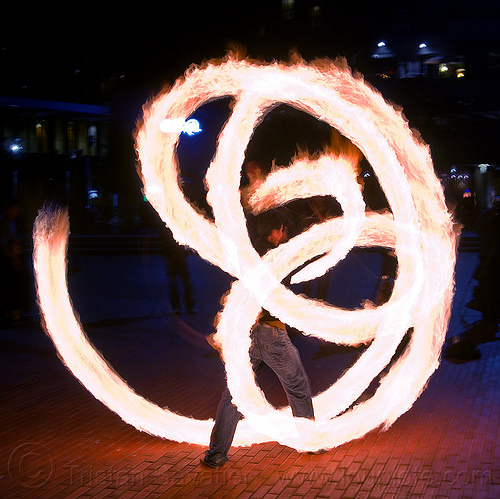 large fire poi, fire dancer, fire dancing, fire performer, fire poi, fire spinning, man, night, spinning fire