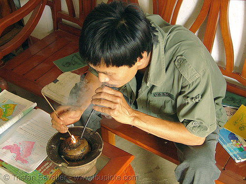 large smoking pipe - vietnam, smoker, smoking pipe