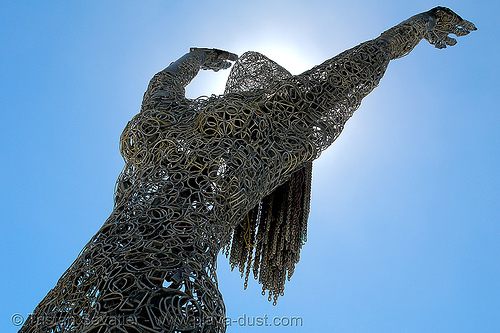 leaping giant - burning man 2006, art installation, dan, dasmann, karen cusolito, three leaping giants